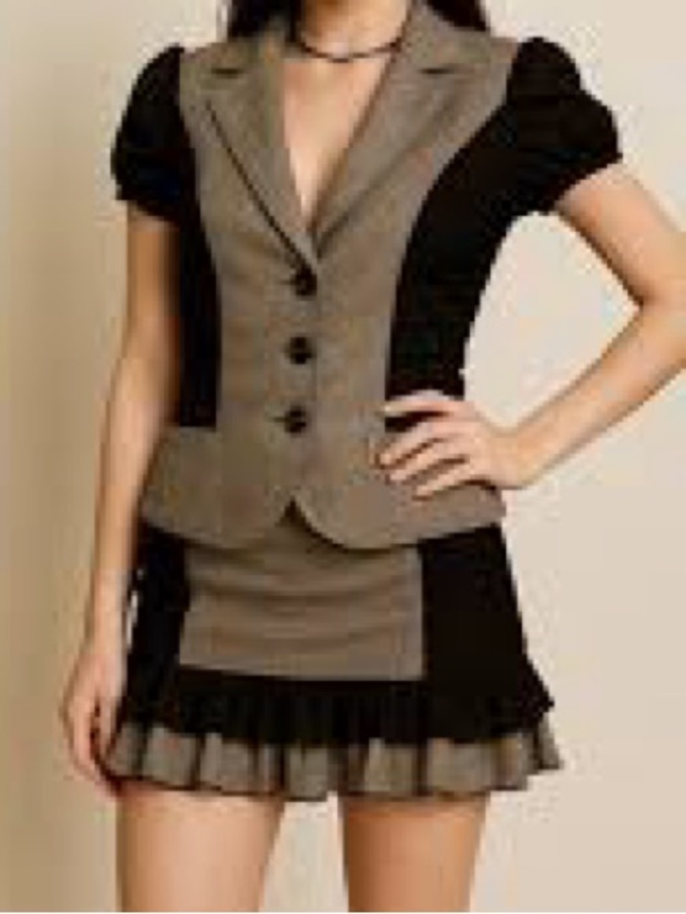 NWT 2-Pc BEBE Skirt Suit Jacket Blazer Y2K 90s Small Vintage Mini Designer New - Picture 2 of 16